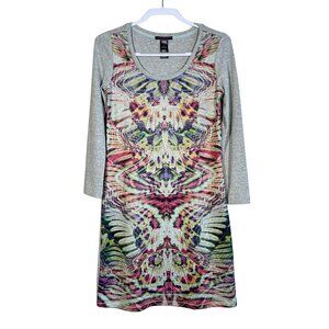 Custo Barcelona Jeweled Abstract Print Long Sleeve Dress • Size S